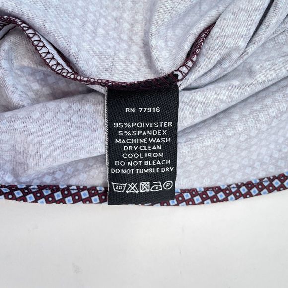 Duchamp Button Down Shirt Mens Large Blue Red Geometric Long Sleeve‎ Knit NEW - Picture 9 of 12